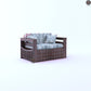 Weehom Furniture Cosima Bricks Solid Wood Sheesham Sofa cum Bed with Storage & Magazine Rack- Walnut Finish