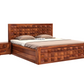 Solid Sheesham Wood Bed with Hydraulic Storage for Bedroom | Solid Wood Double Bed Cot (Without Bedside)