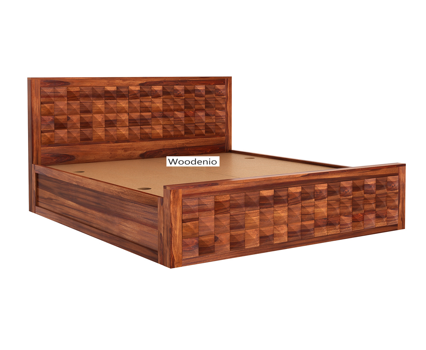 Solid Sheesham Wood Bed with Drawer for Bedroom | Solid Wood Double Bed Cot (Without Bedside)
