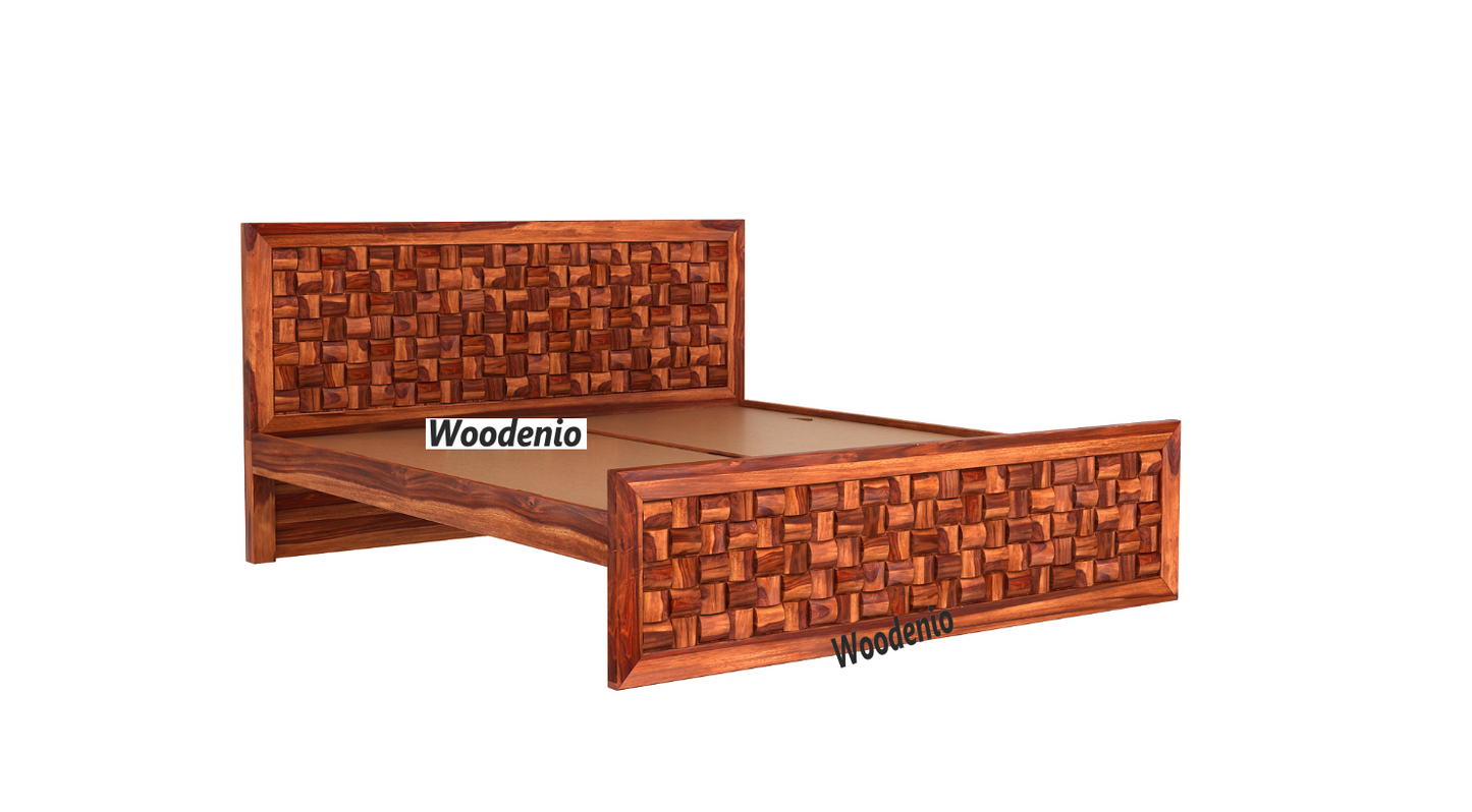 Weehom Furniture Niwar Solid Wood Sheesham Bed / Cot - Without Storage