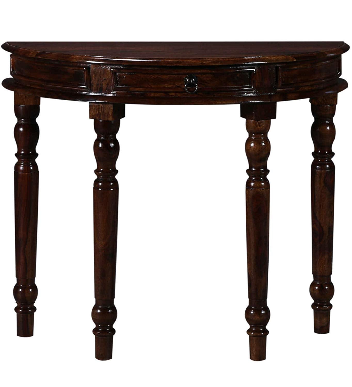 Wooden Half Round Console Table