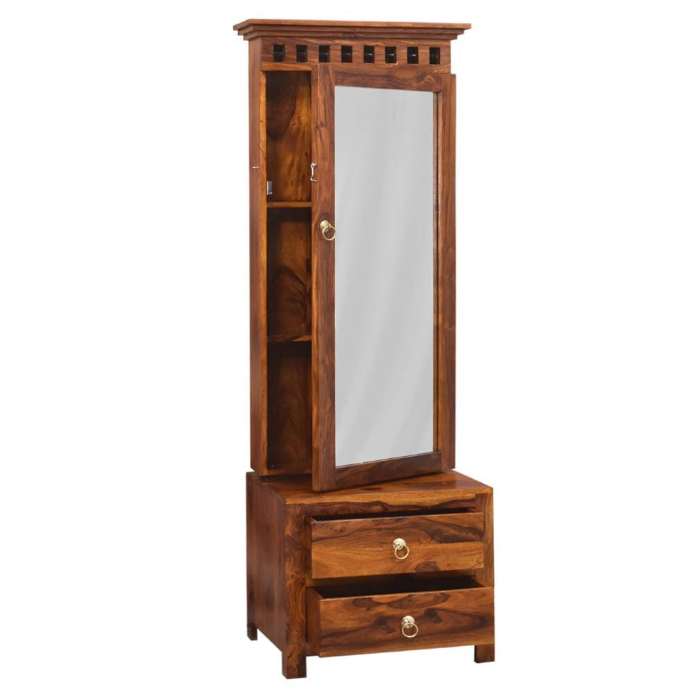 Kubera Solid Wood Sheesham Dresser With 2 Drawers For Bedroom