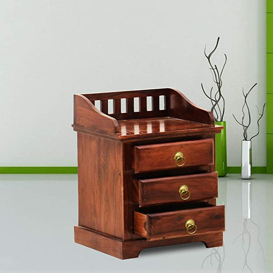 Kubera Solid Wood Sheesham Bedside For Bedroom