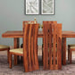 WeeHom Furniture Posture 6 Seater Sheesham Wood Dining Set with 6 Cushion Chairs, Wooden Dining Table with Chairs for Living Room